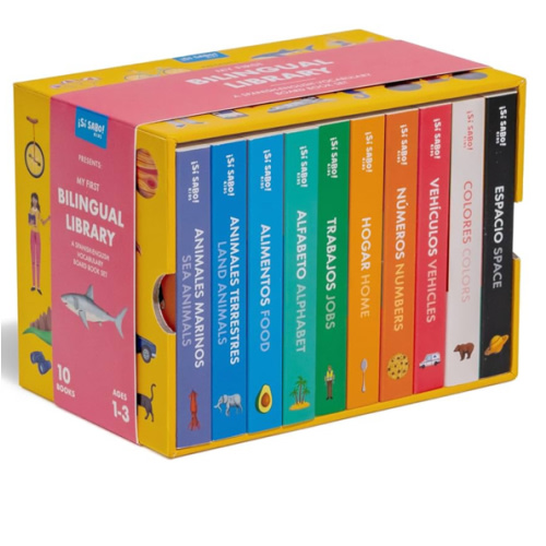 My First Bilingual Library: A Spanish-English Vocabulary Board Book Set of Colors, Numbers, Animals, ABCs, and More (Sí Sabo Kids)