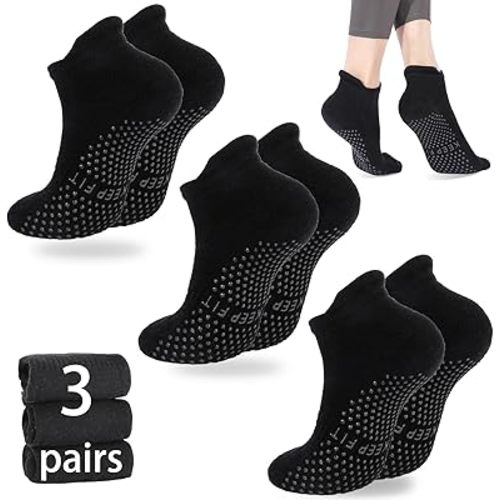 Grip Pilates Socks Non Slip Athletic Yoga Socks with Grips for Women Grippy socks for Hospital Workout Barre