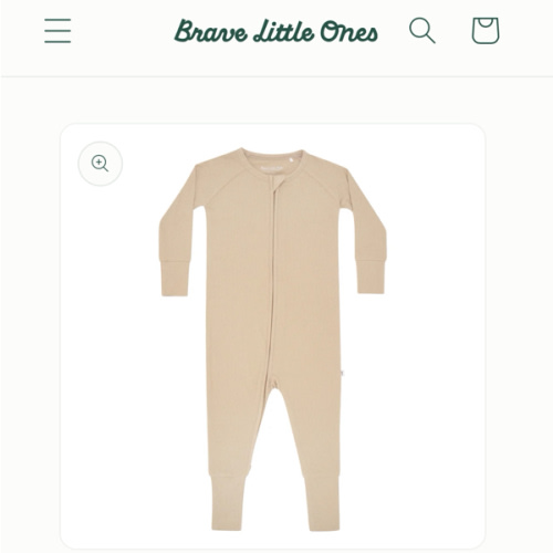 Tan Small Ribbed Zip Romper