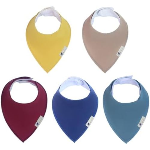 Blue Wren Magnetic Bandana Drool Bibs 5-pack - Magnetic Closure Baby Bibs - Safe, Easy, Chic Teething Bib