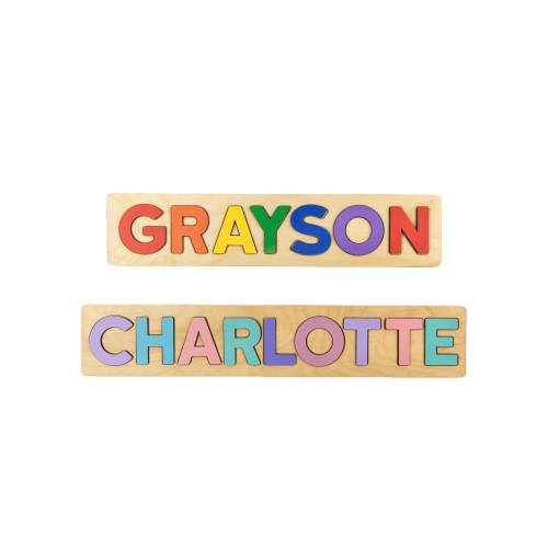 Primary Colored Wooden Name Puzzle, Personalized: Stella