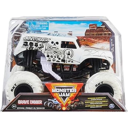 Monster Jam, Official Grave Digger Monster Truck, Collector Die-Cast Vehicle, 1:24 Scale