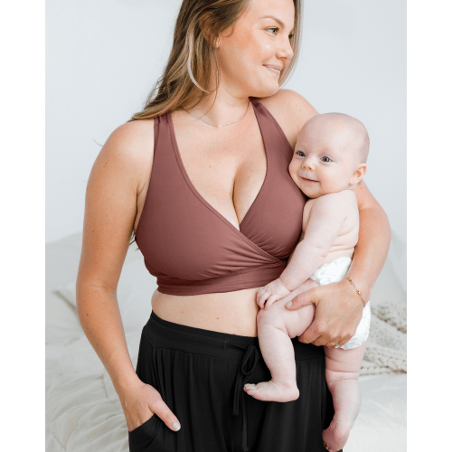 French Terry Racerback Nursing & Sleep Bra | Redwood - Kindred Bravely