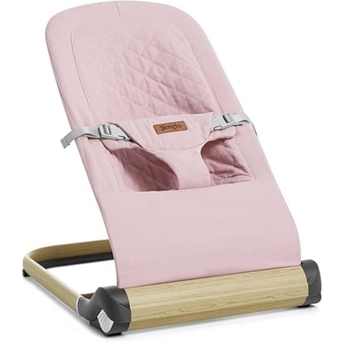 Baby Bouncer, Foldable Infant Bouncer for Babies, Portable Baby Bouncer Seat with Adjustable Height(Cotton, Pink)