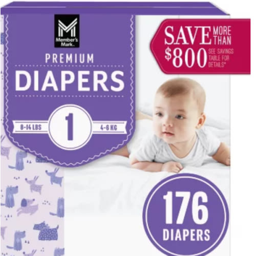 Member's Mark Premium Baby Diapers, Sizes: Newborn - 7 - Sam's Club