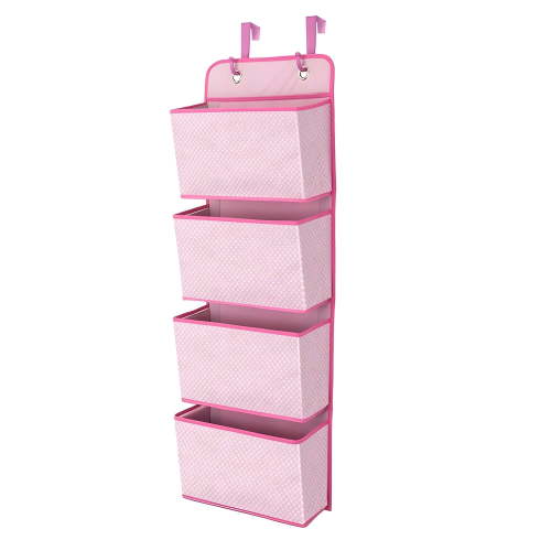 IIVLBUUJ 4 Pocket Nursery Hanging Organizer, Pink
