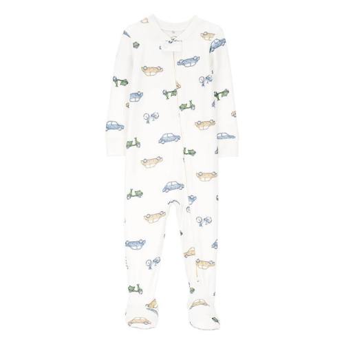 Carter's Car Print Zip-Up PurelySoft Footed Pajamas 3m
