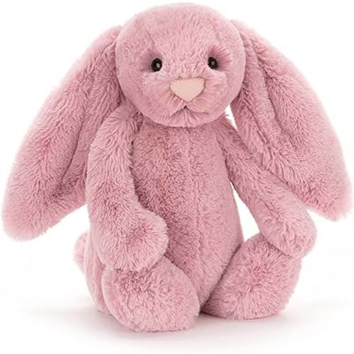 Jellycat Bashful Pink Tulip Bunny Stuffed Animal, Medium, 12 inches