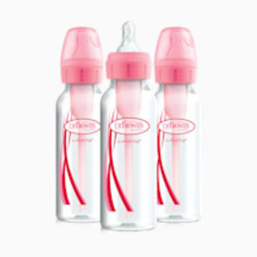 Dr. Brown's Anti-colic Options+ Narrow Baby Bottle, 8oz (3 Pack) - Pink, 8 Oz, 3