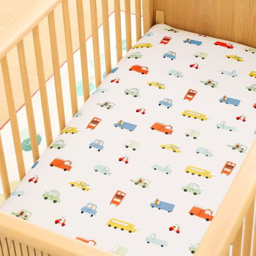 Organic Carpool Critters Crib Fitted Sheet