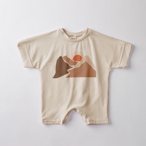 Baby Landscape Painting Beige Casual Romper 3-6 months