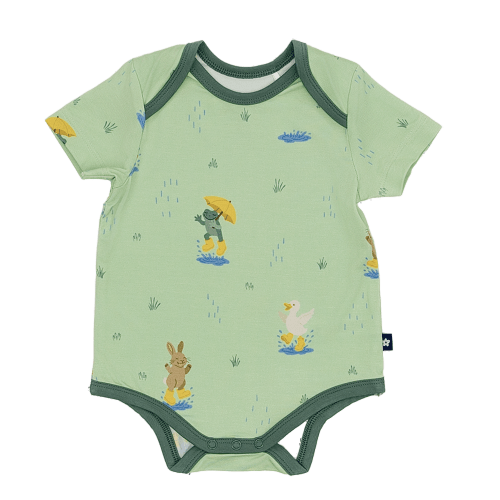 Larkspur Baby |Infant Bodysuit | Short Sleeve Bodysuit in Puddle Jumpers