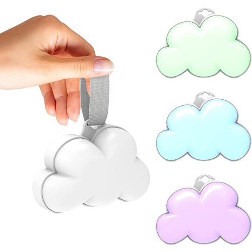 Pure Enrichment® PureBaby® Cloud Portable Sound Machine and Night Light - 15 Soothing Sounds, Travel Friendly, Battery Operated, Ideal for Baby and Kids on The Crib, Stroller, Headrest, and More