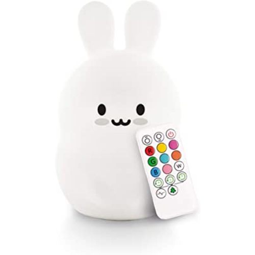 Lumipets Bunny Rabbit, Night Light, Silicone Nursery Light for Baby and Toddler, Cute Squishy Animal Night Lights for Kids, Girls and Boys, Kawaii Night Light for Bedroom