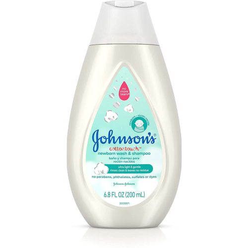 Johnson's CottonTouch Newborn Baby Wash & Shampoo, Made with Real Cotton, 6.8 fl. oz