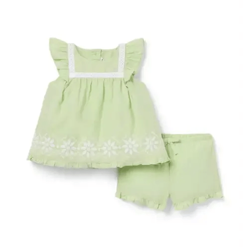 Baby Celery Field Baby Embroidered Floral Matching Set by Janie and Jack