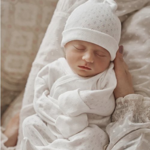 Organic Cotton Pointelle Layette 2 Pc Gift Set - NB Size