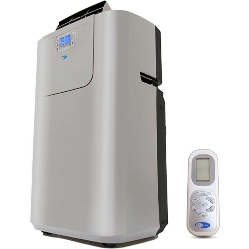 Whynter Portable Air Conditioner 12,000 BTU with Dual Hose Dehumidifier & Cooling Fan for 400 Sq Ft Rooms, Includes AC Unit Window Kit Elite ARC-122DS (7,000 SACC), Silver