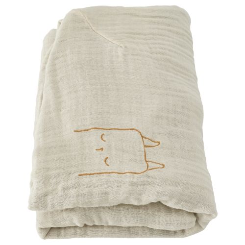 VÄDRA Cover for changing pad - beige/blue 18 7/8x29 1/8 "