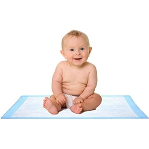 Disposable Baby Changing Pad Liner - Economy Pack 50 Count (17 x 24 Inch) - Waterproof Absorbent Blue Hospital Underpad for Incontinence with Moisture Protector - Small Chux by BrightCare