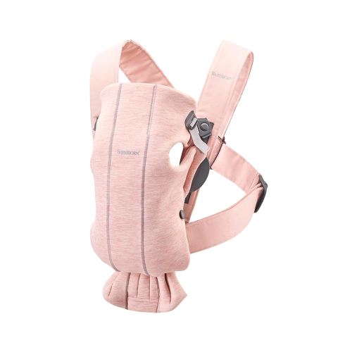 BabyBjörn Baby Carrier Mini, Light Pink, 3D Jersey | Infant Carrier (7-25 lbs), Ergonomic, Easy-to-Use