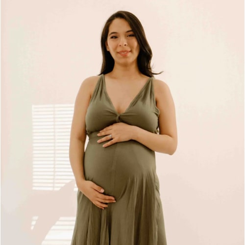 Lila Juliet Labor & Postpartum Gown in Sage – Small Petite