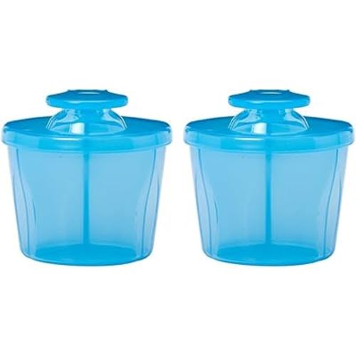 Dr. Brown's Baby Formula Dispenser with Snap-On Lid for On-the-Go Feedings,Milk Powder Dispenser for Traveling with Infant,Blue (Pack of 2)