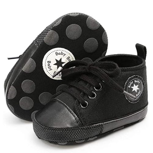 Unisex Baby Girls Boys Canvas High-top Shoes, Newborn Infant Anti-Slip Soft Sole Frist Walking Breathable Sneakers2