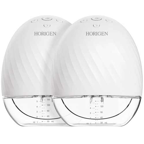Horigen 2267A Double White Electric Wearable Breast Pump Lower Noise Hands Free Portable Automatic