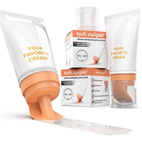 Eli & Ali Tush Swiper - Diaper Rash Cream & Butt Paste Applicator - Universal Fit for Most Diaper Creams | Mess-Free & Hygienic Alternative to Cream Spatula - Carry Less Baby Gear - Orange, 2 Pack