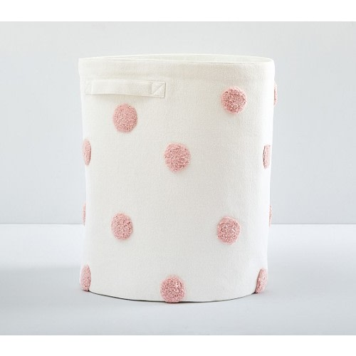 Embroidered Dot Hamper | Pottery Barn Kids