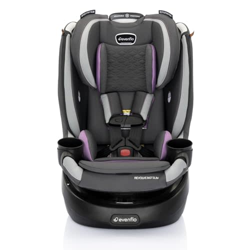 Evenflo Revolve360 Slim 2-in-1 Rotational Car Seat with Quick Clean Cover (Sutton Purple)