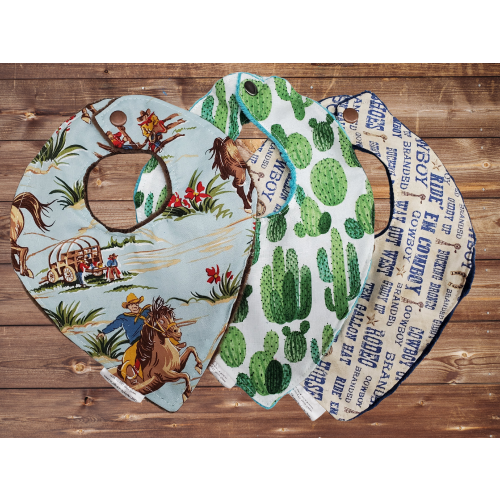 Barn Dandy Cowboy, Cactus, and Rodeo Western Bibs