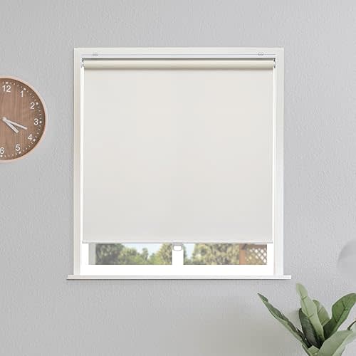Blackout Roller Shades Blinds Cordless, Color Beige, Size 62" Wx72 H