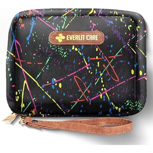EVERLIT Care Rescue Pack | Family-Friendly First Aid Kit for Kids with 200 Pcs Medical Supplies | Travel-Friendly Compact Storage Bag for Home, Car, Travel, Camping, Adventure (Splatter)
