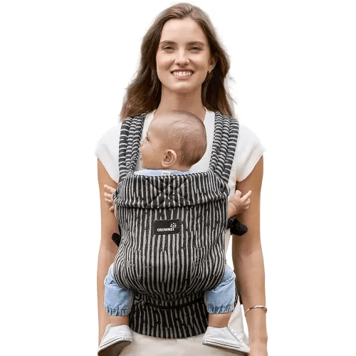 GROWNSY Baby Carrier Newborn to Toddler, Ergonomic Baby Toddler Carrier Wraps with Head Support, Easy to Wear, Infant Carrier Baby Gift, Travel and Hiking Friendly, for 7 to 44 lb (Flow-Stripe)