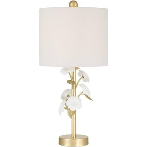 360 Lighting Annie 21" High Gold and White Flower Table Lamp