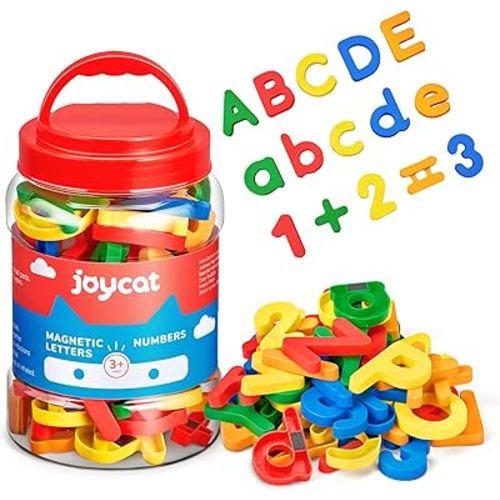 78 Pieces Magnetic Letters Numbers Alphabet Fridge Magnets ABC 123 Preschool Educational Learning Plastic Colorful Toy Set Uppercase Lowercase Math Symbols for Toddlers Kids