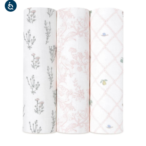 French Floral Silky Soft Swaddle 3 Pack | aden + anais