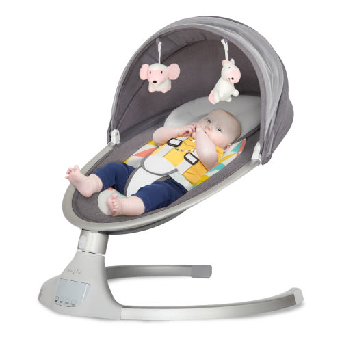 Dream on Me Zazu Swing in Grey and Pink