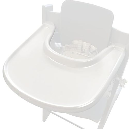 Baby High Chair Tray Compatible with Stokke Tripp Trapp Chair (V2 and Beyond) with Smooth Surface and Strong Suction Power Made of Food-Safe Plastic (BPA BPS BPF Lead Phthalate Free) - White