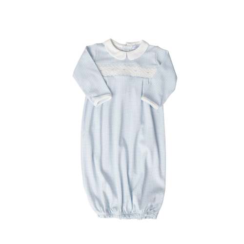 Blue Gingham Baby Gown