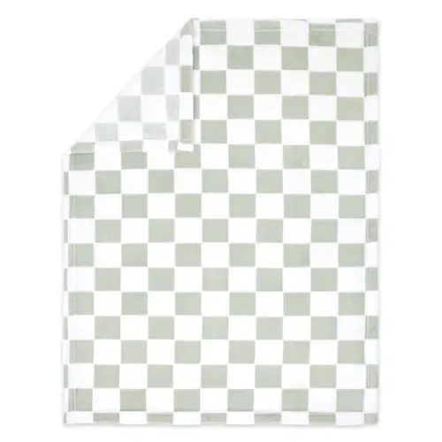 4Baby Blanket Burnout Sage Checkerboard | Baby Bunting AU