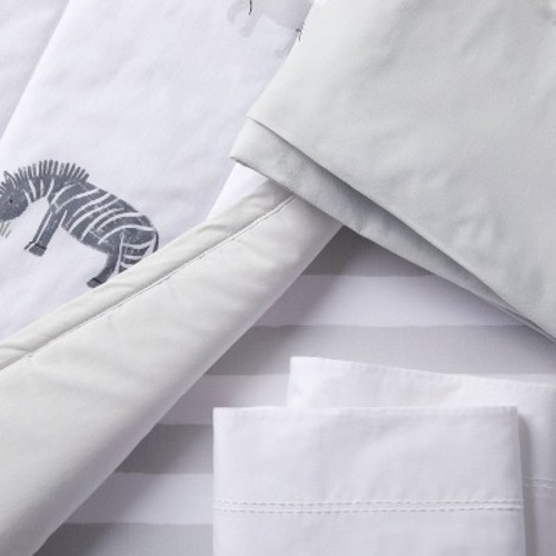 Crib Bedding Set - Two by Two Animals - 4pc - Cloud Island™: Cotton Material, Lightweight Fabric, Standard Crib Size