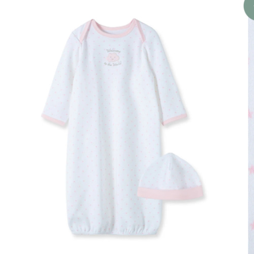 Pink Welcome To The World Sleeper Gown and Hat