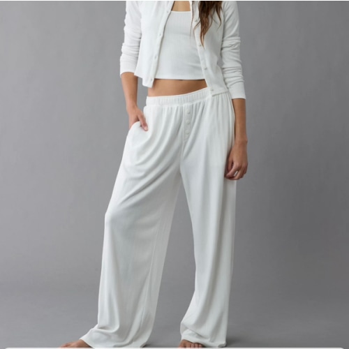 AE 3-Piece Pointelle Plush Cardigan Pajama Set