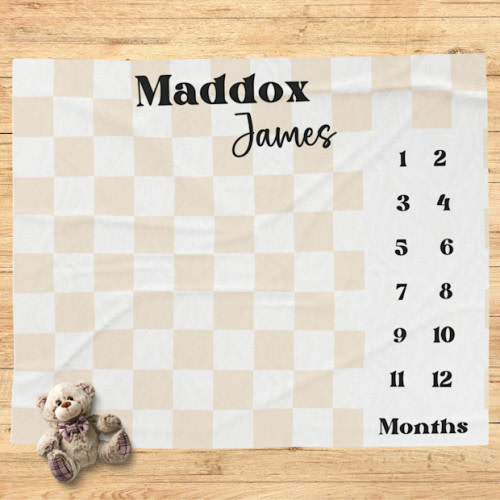 InspiredDesignShoppe Retro Checkered Milestone Blanket