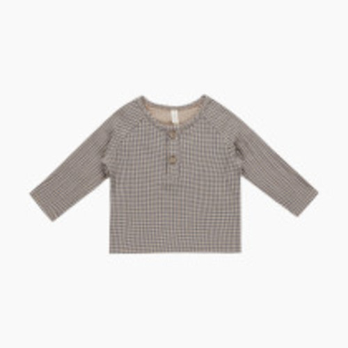 Quincy Mae Zion Shirt - Indigo Gingham, 6-12 M