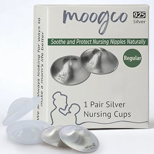 The Original Silver Nursing Cups - 925k Nipple Cups - Nipple Shield for Nursing Newborn - Silver Nipple Covers Breastfeeding