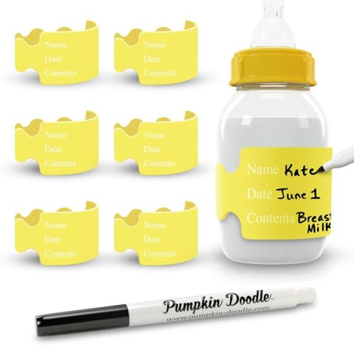 Pumpkin Doodle The Original Write and Reuse Baby Bottle Labels for Daycare
